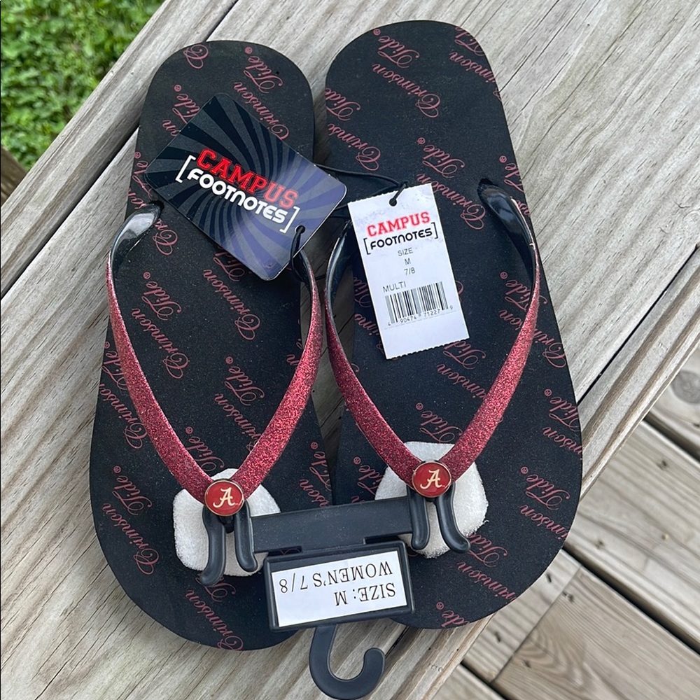 NWT Campus Footnotes Alabama Flip Flops